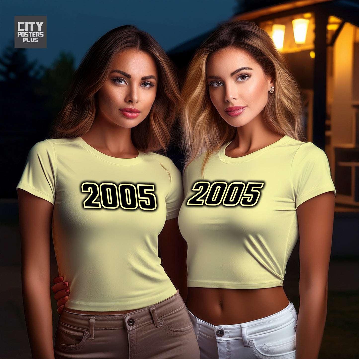 2005 Year Women Crop Top (Butter Yellow)