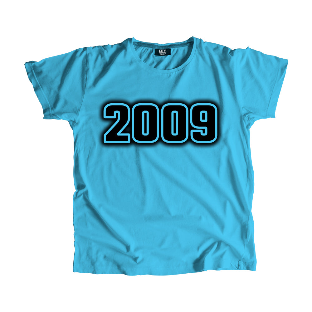 2009 Year Men Unisex T-Shirt (Sky Blue)