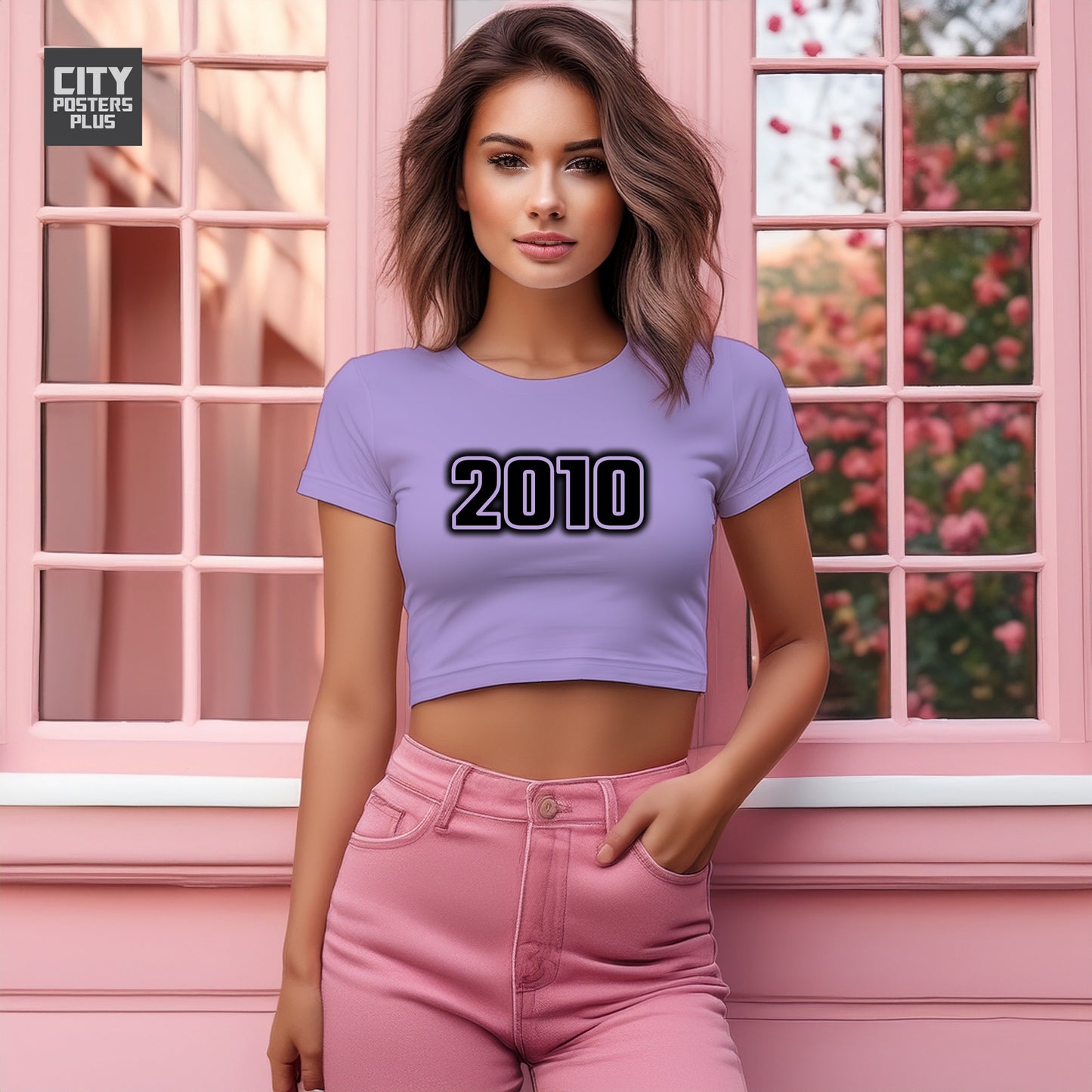 2010 Year Women Crop Top (Iris Lavender)