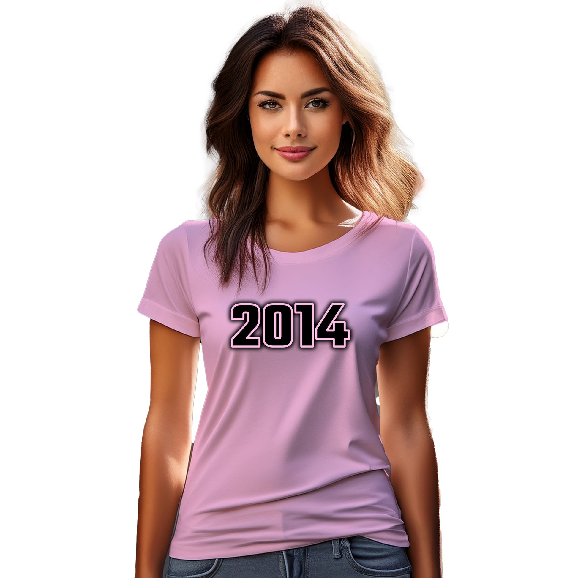 2014 Year Women T-Shirt (Light Pink)