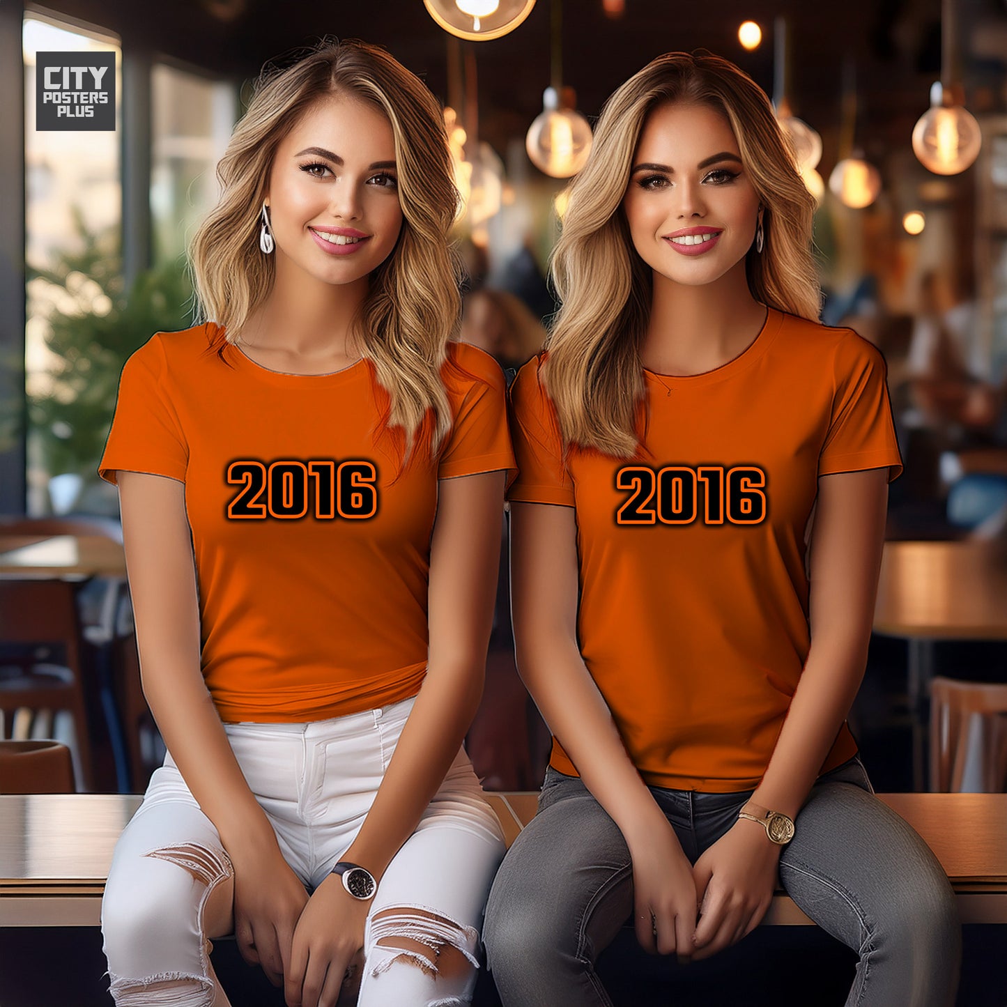 2016 Year Women T-Shirt (Orange)