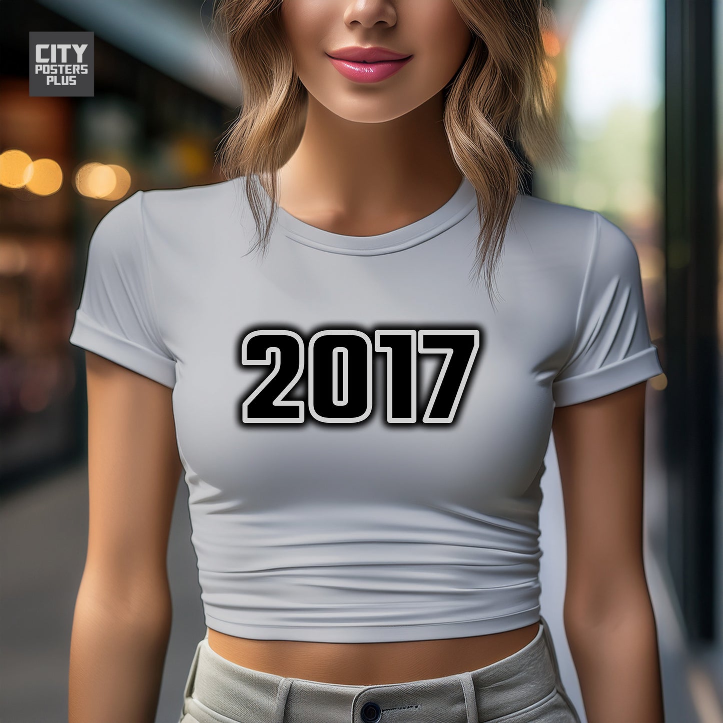 2017 Year Women Crop Top (Melange Grey)
