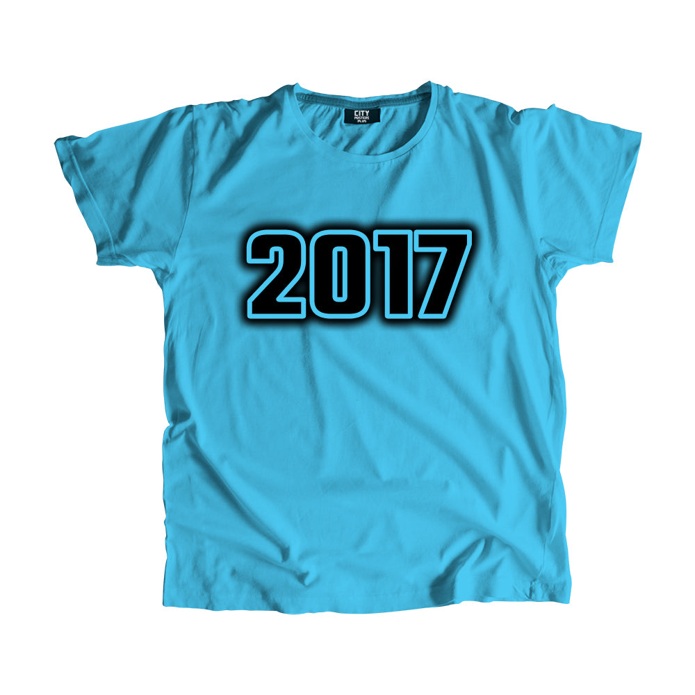 2017 Year Men Unisex T-Shirt (Sky Blue)