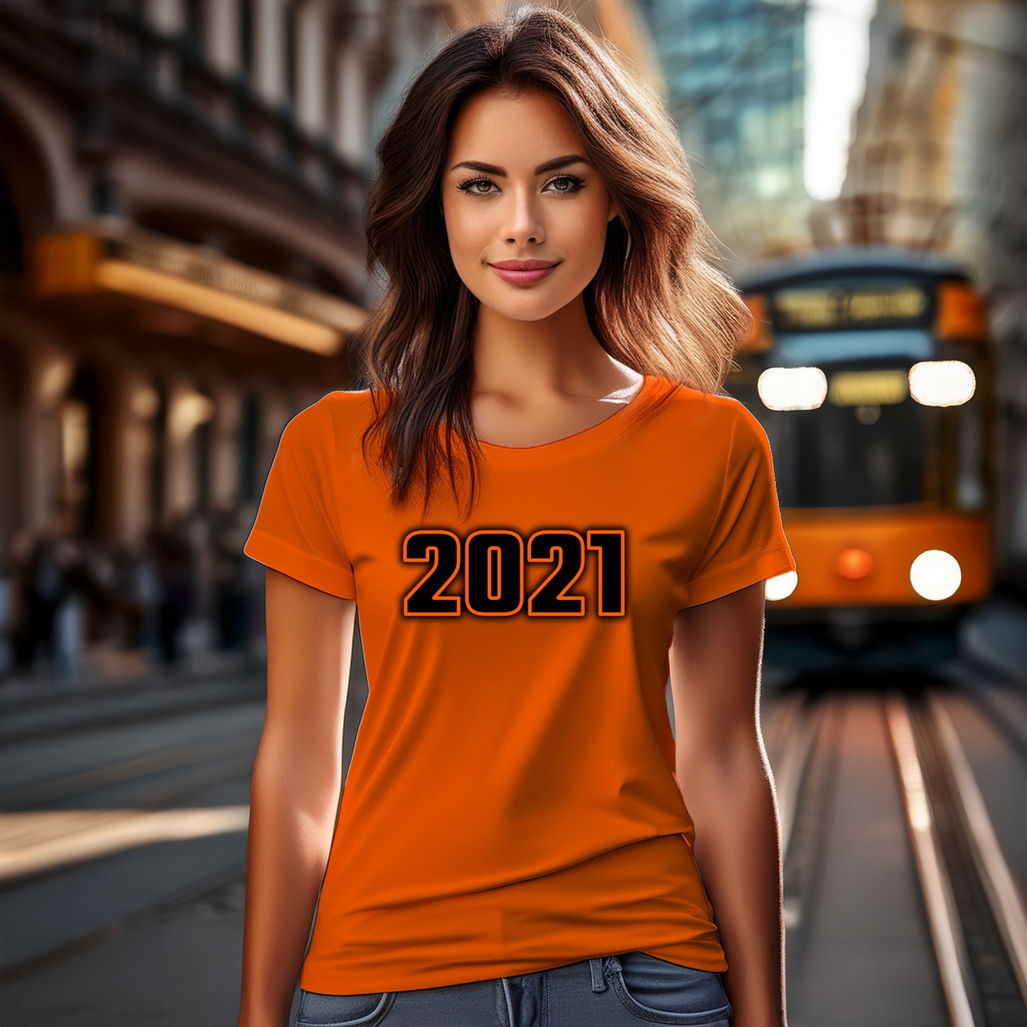 2021 Year Women T-Shirt (Orange)