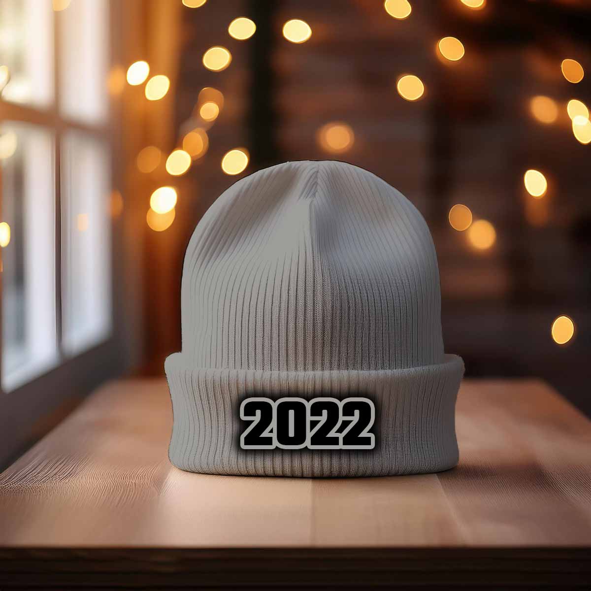 2022 Year Cuffed Beanie (Heather Grey)