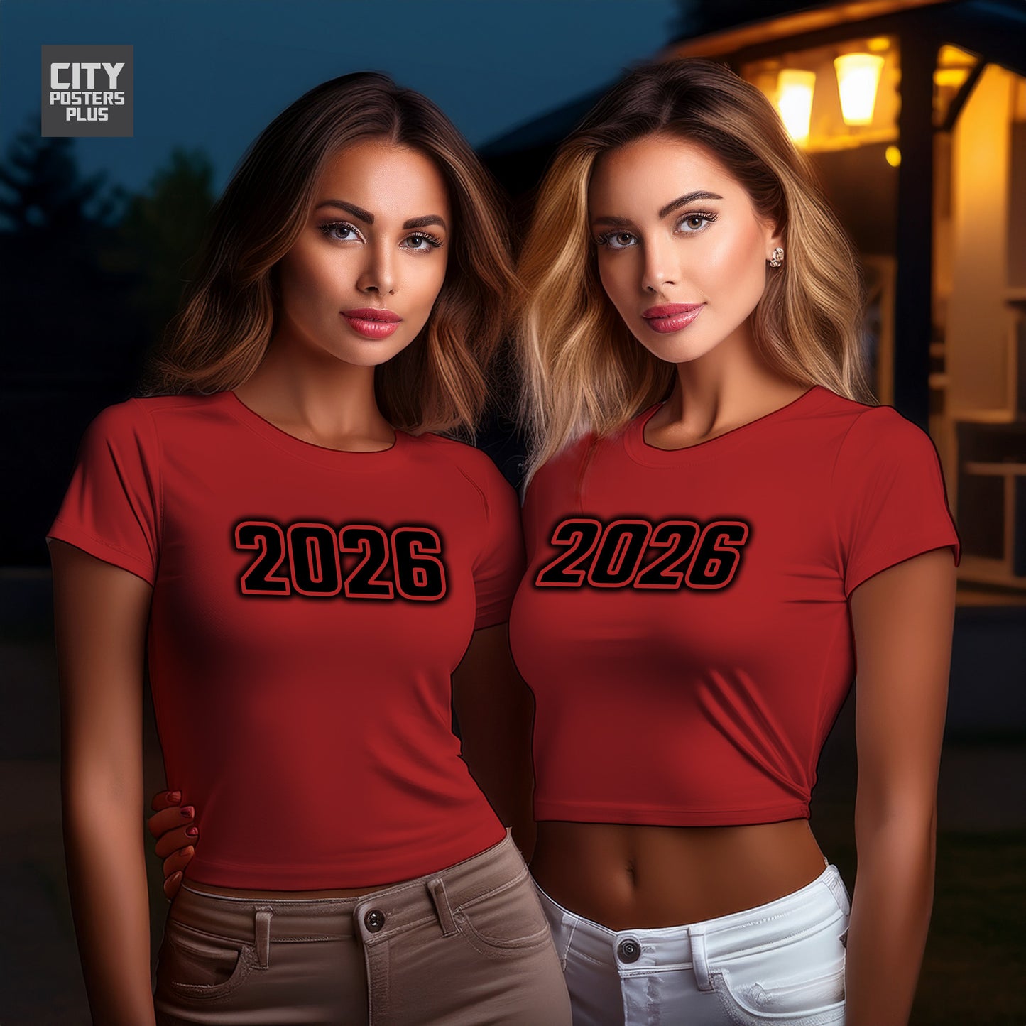 2026 Year Women Crop Top (Red)