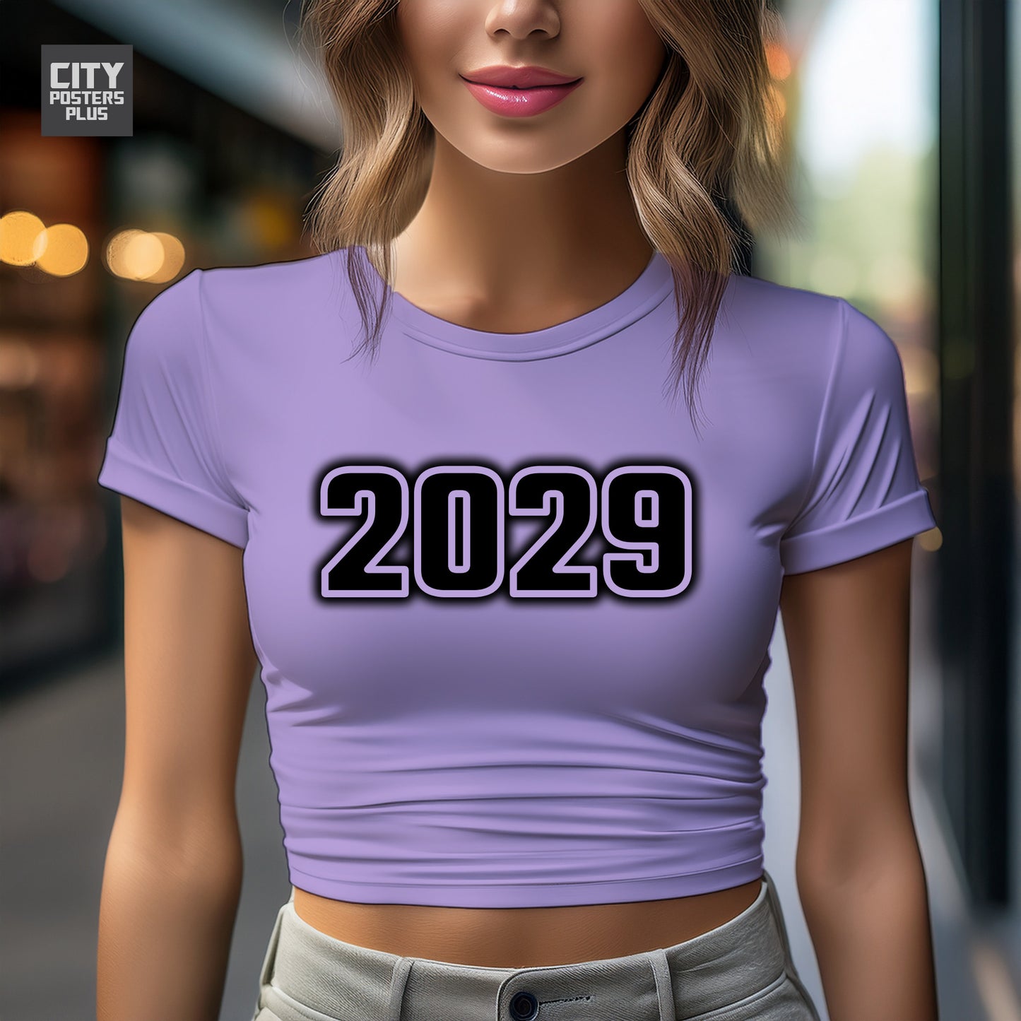 2029 Year Women Crop Top (Iris Lavender)