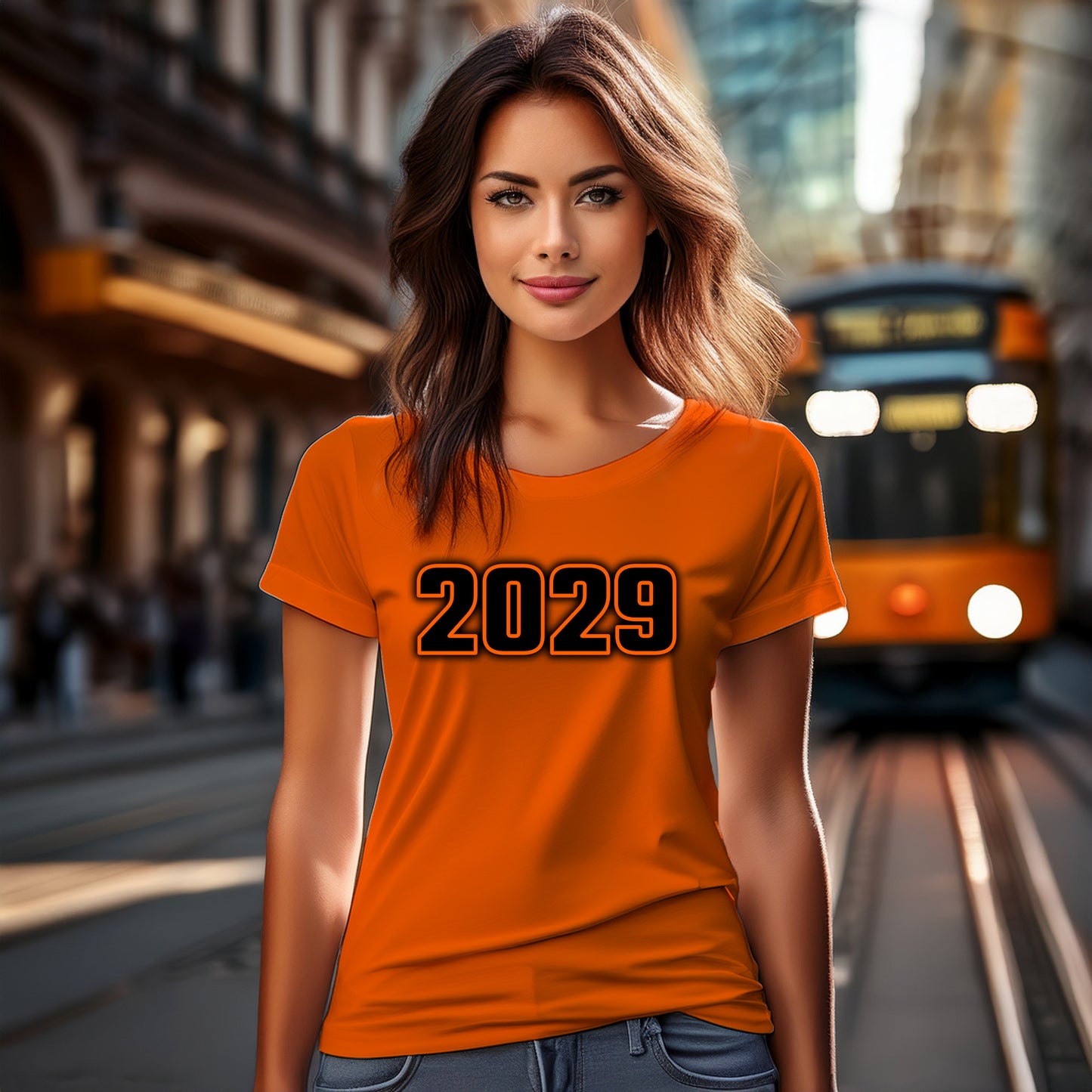 2029 Year Women T-Shirt (Orange)