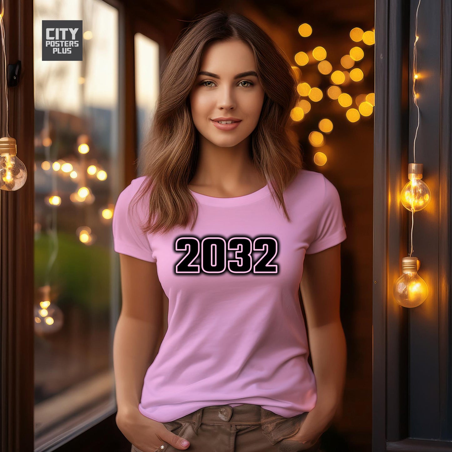 2032 Year Women T-Shirt (Light Pink)