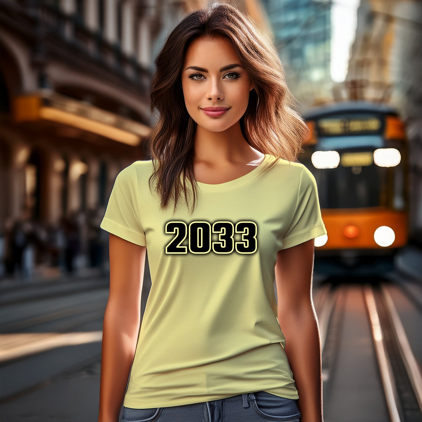 2033 Year Women T-Shirt (Butter Yellow)