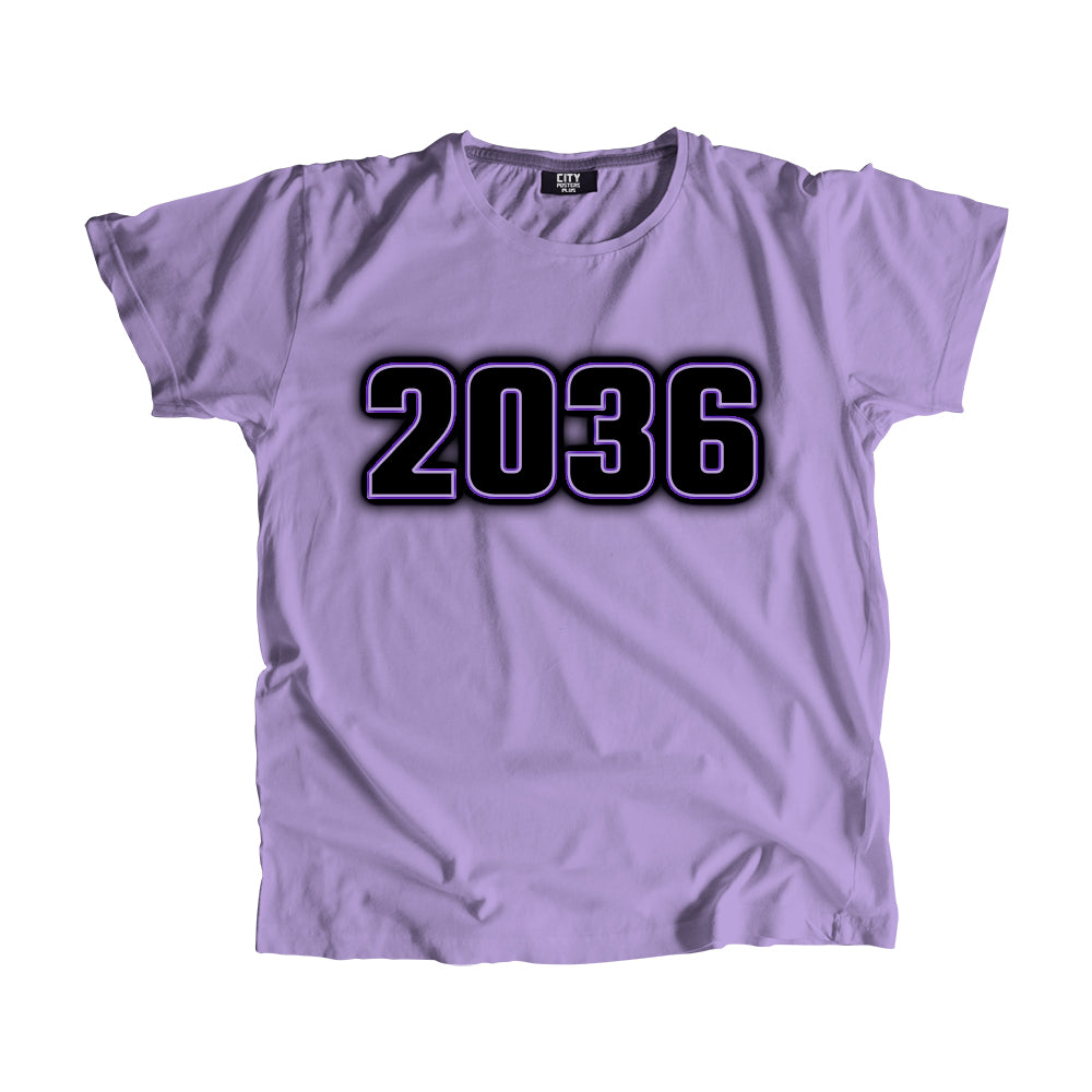 2036 Year Men Unisex T-Shirt (Iris Lavender)
