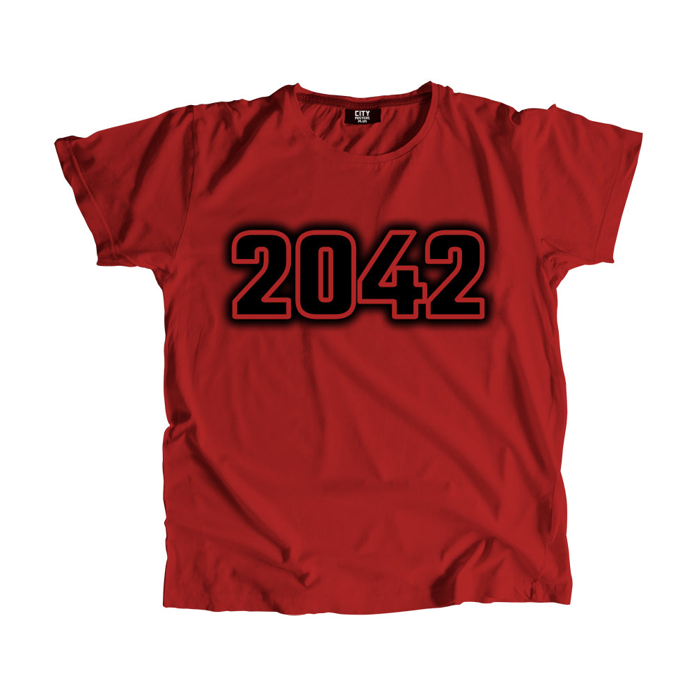2042 Year Men Unisex T-Shirt (Red)
