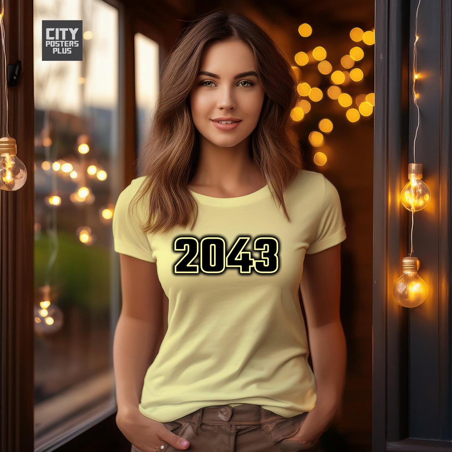 2043 Year Women T-Shirt (Butter Yellow)