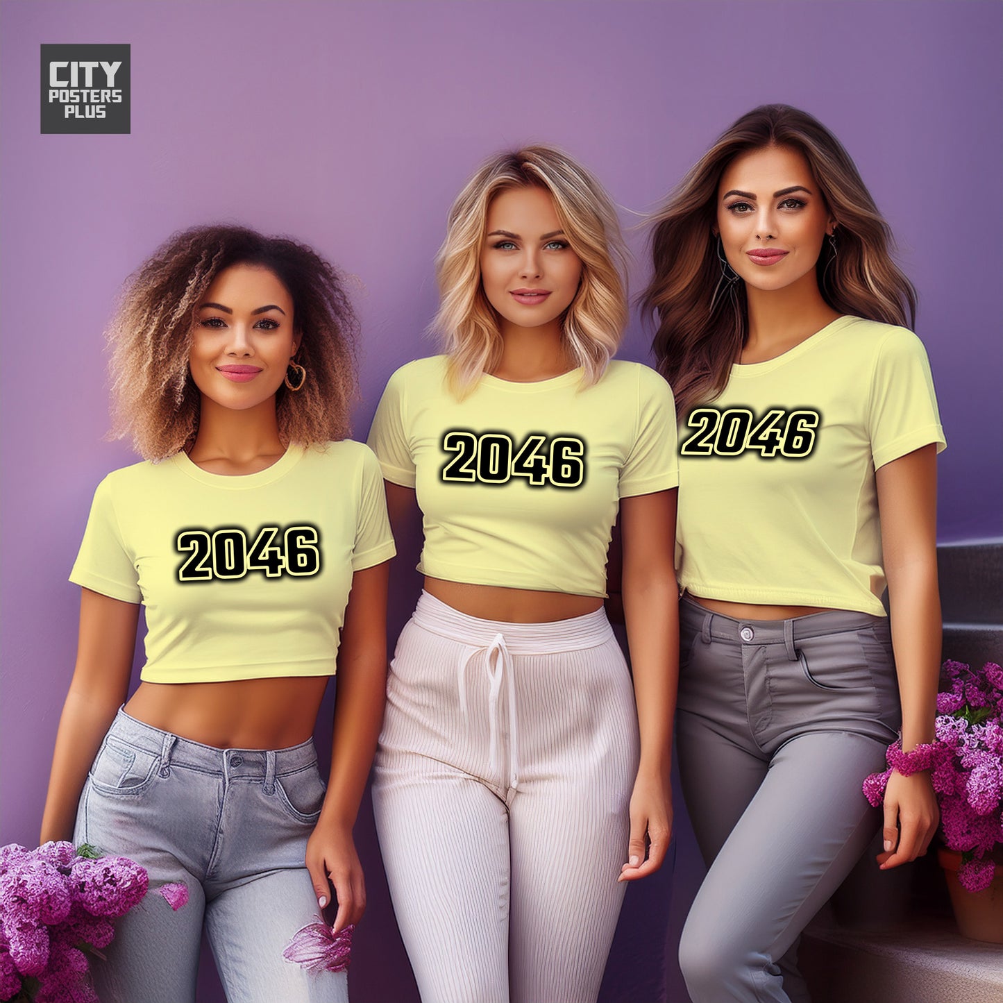 2046 Year Women Crop Top (Butter Yellow)