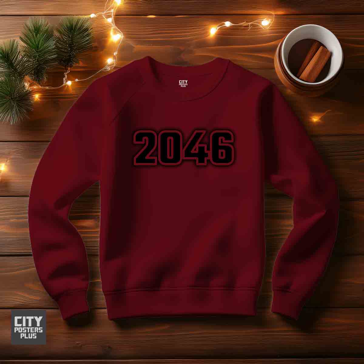 2046 Year Men Unisex Sweatshirt (Maroon)