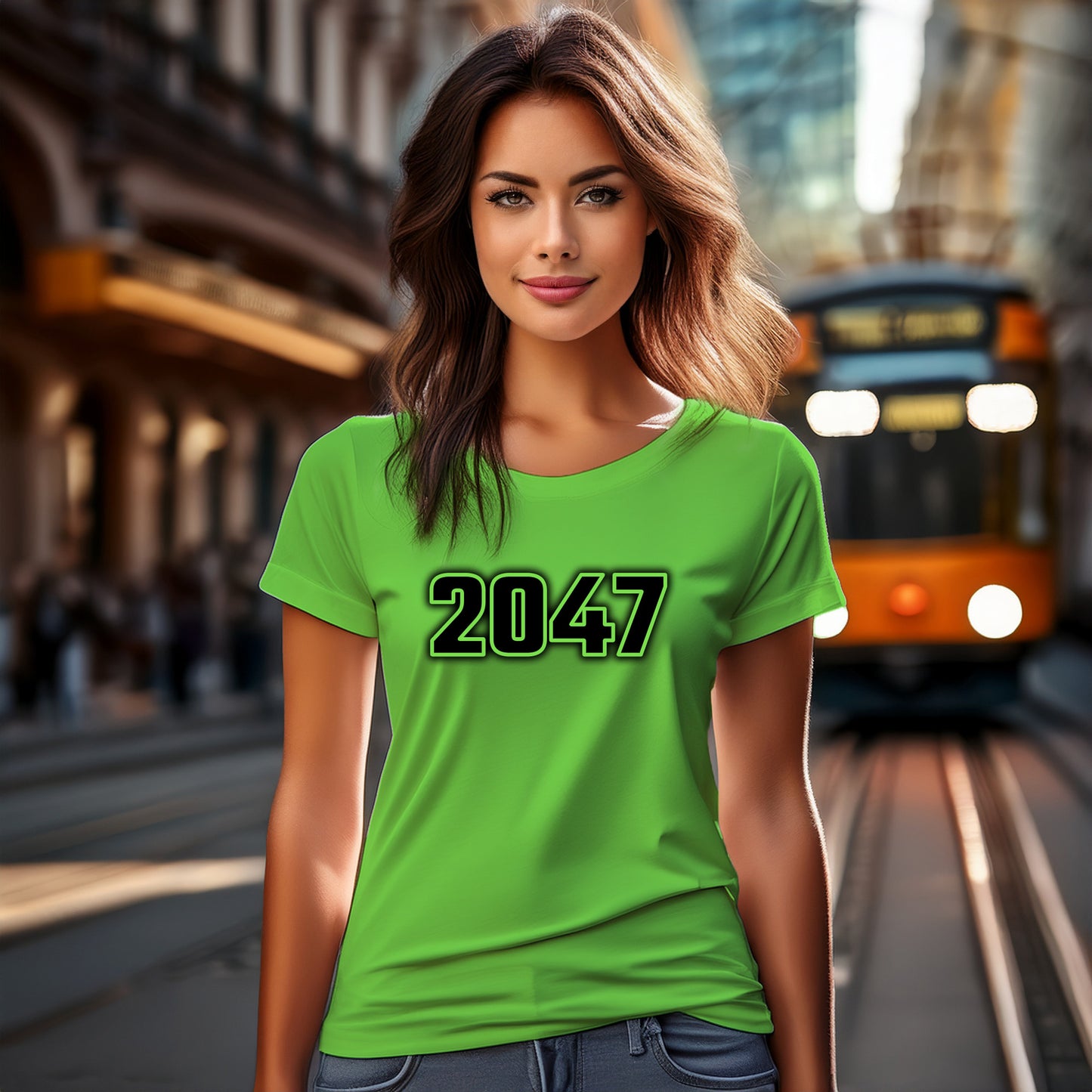 2047 Year Women T-Shirt (Liril Green)