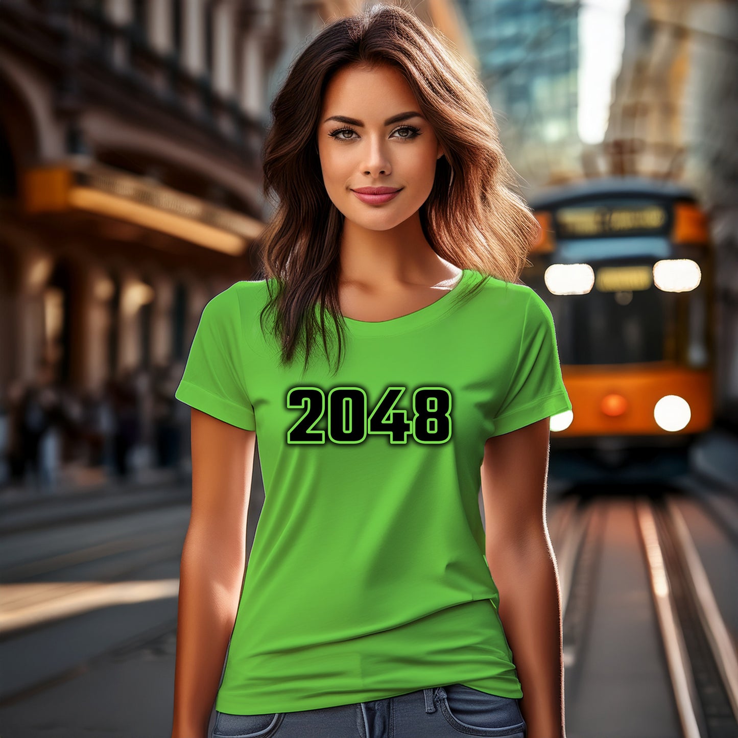 2048 Year Women T-Shirt (Liril Green)