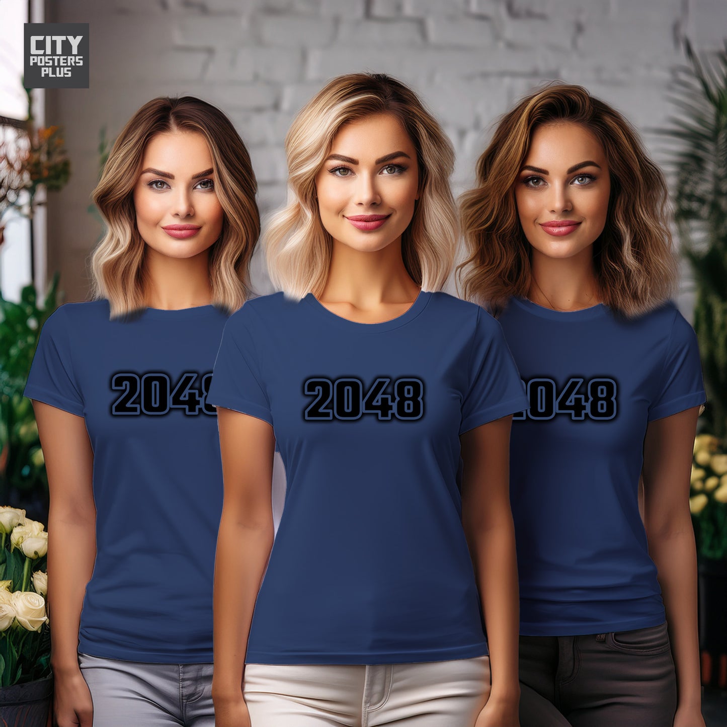 2048 Year Women T-Shirt (Navy Blue)