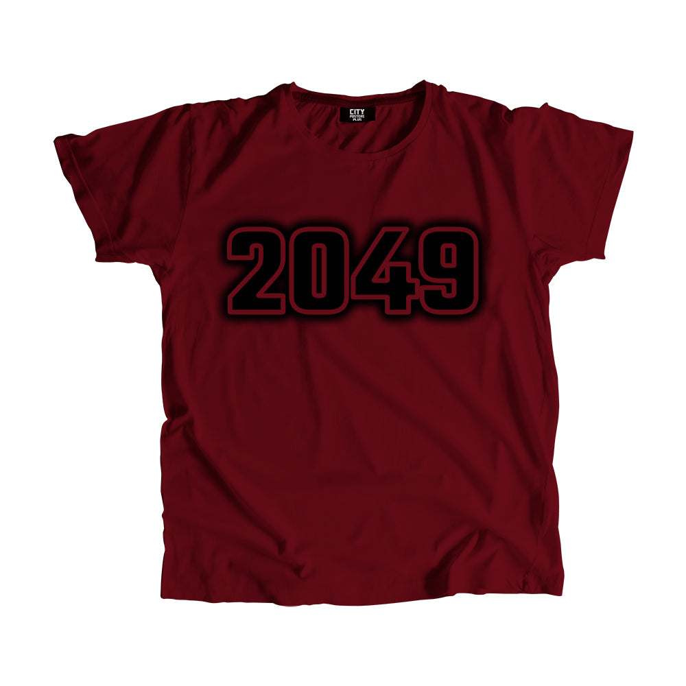 2049 Year Men Unisex T-Shirt (Maroon)