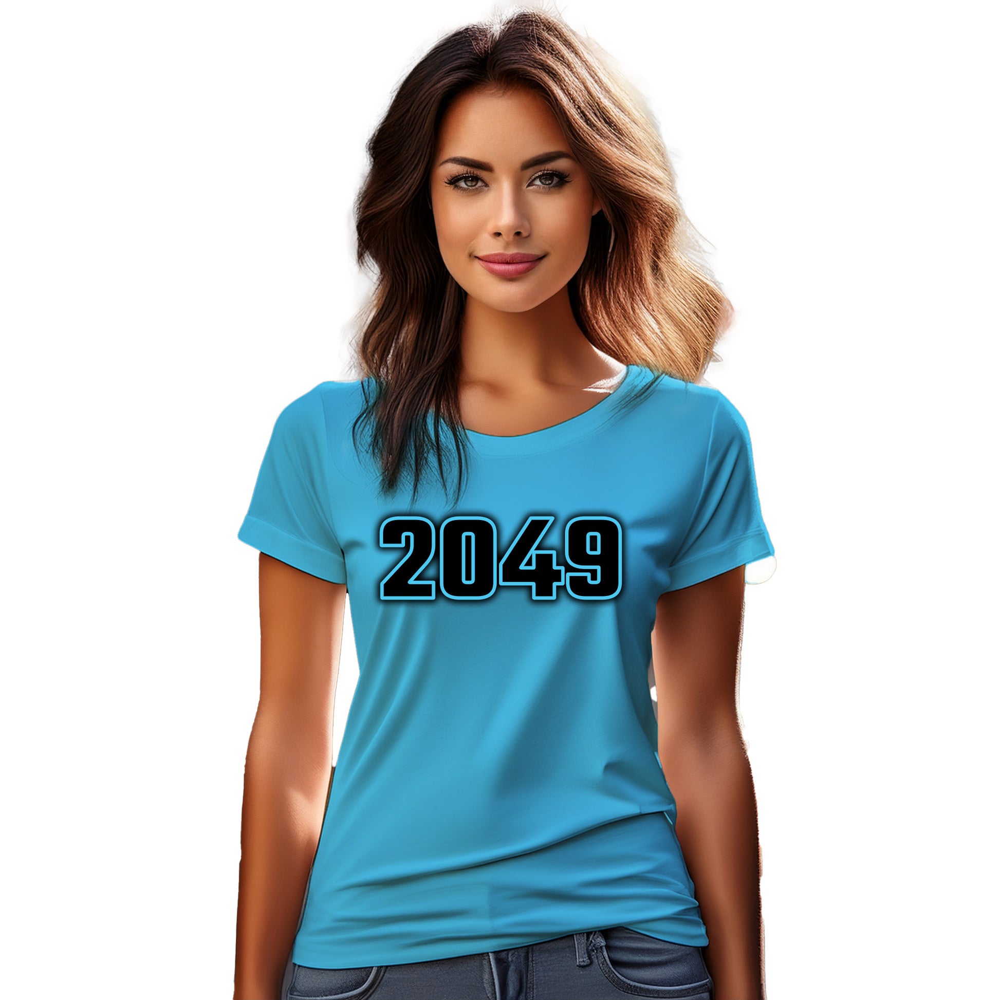2049 Year Women T-Shirt (Sky Blue)