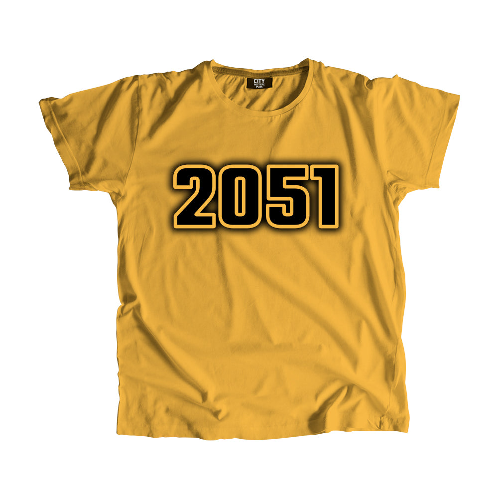 2051 Year Men Unisex T-Shirt (Golden Yellow)