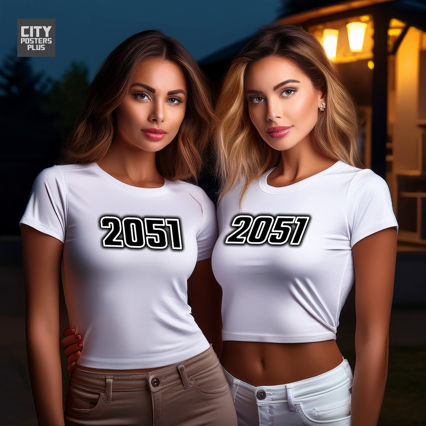 2051 Year Women Crop Top (White)
