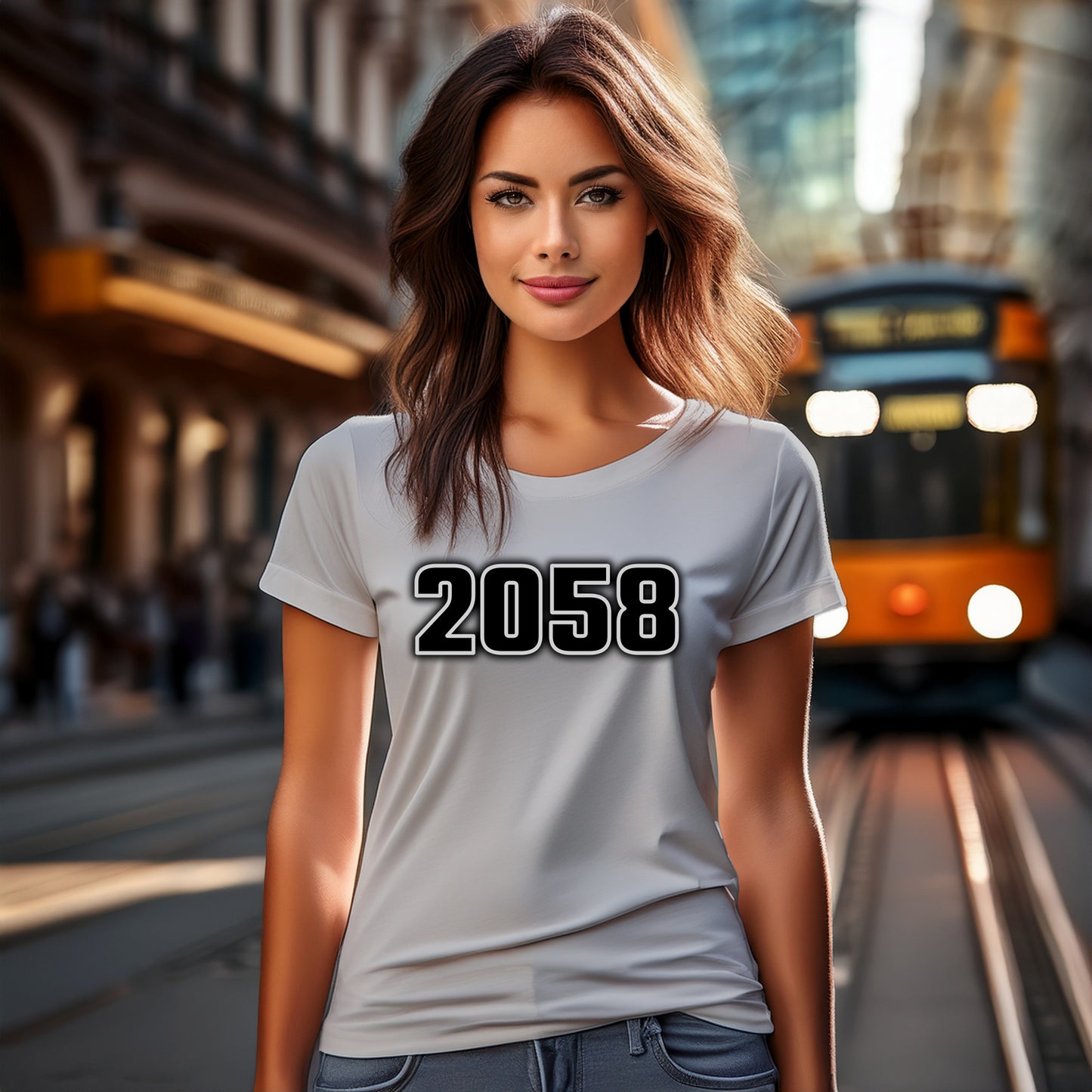 2058 Year Women T-Shirt (Melange Grey)