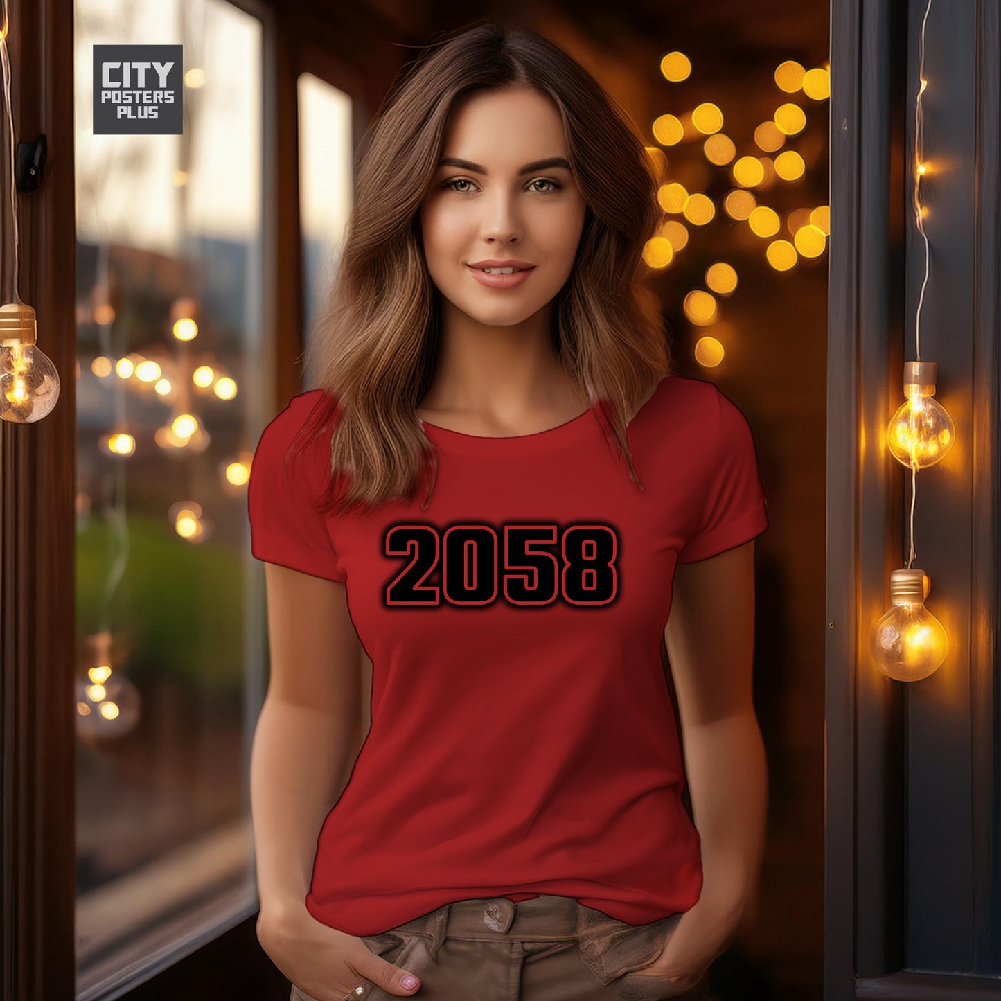 2058 Year Women T-Shirt (Red)