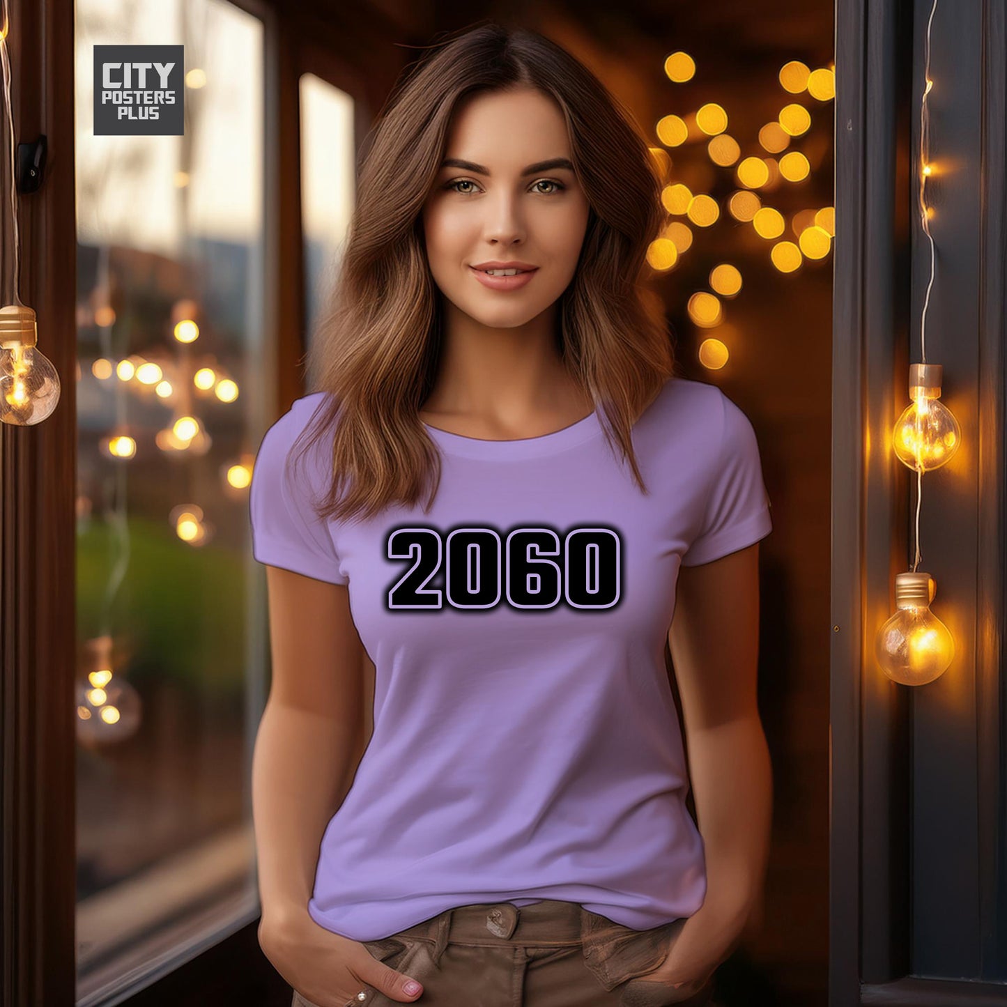 2060 Year Women T-Shirt (Iris Lavender)