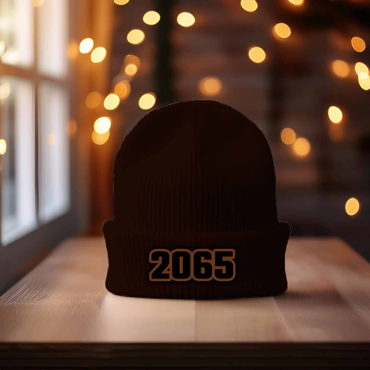 2065 Year Cuffed Beanie (Brown)