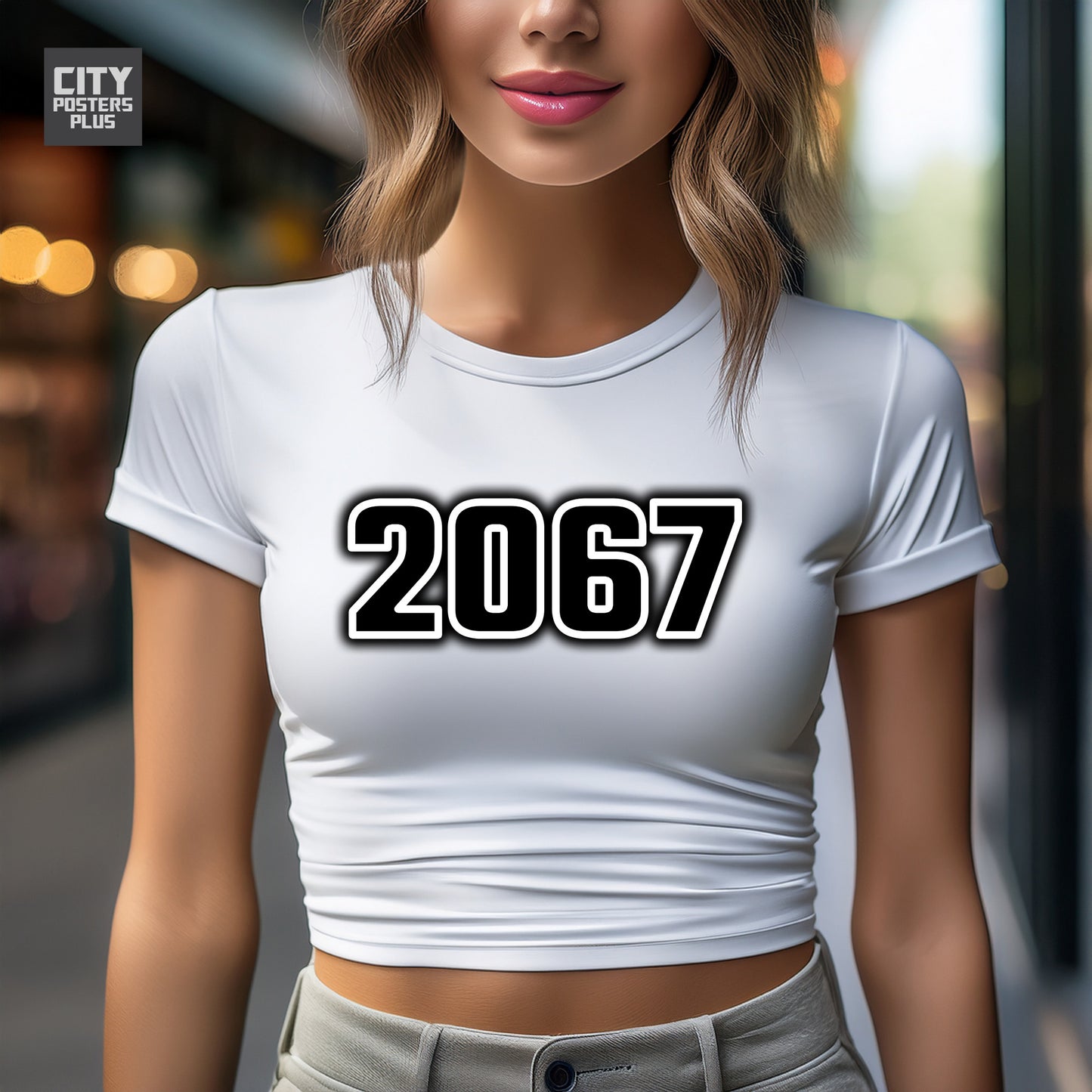 2067 Year Women Crop Top (White)
