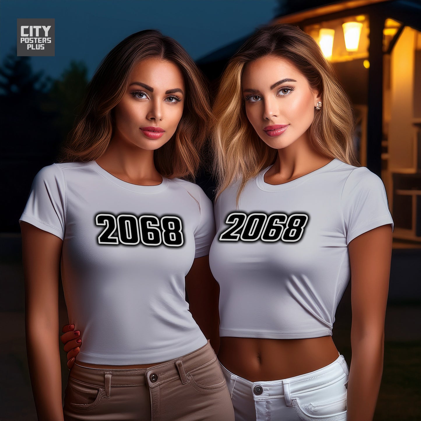 2068 Year Women Crop Top (Melange Grey)