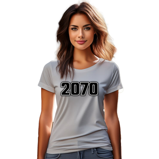 2070 Year Women T-Shirt (Melange Grey)