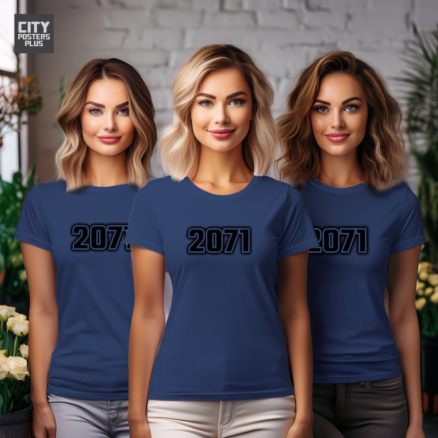 2071 Year Women T-Shirt (Navy Blue)