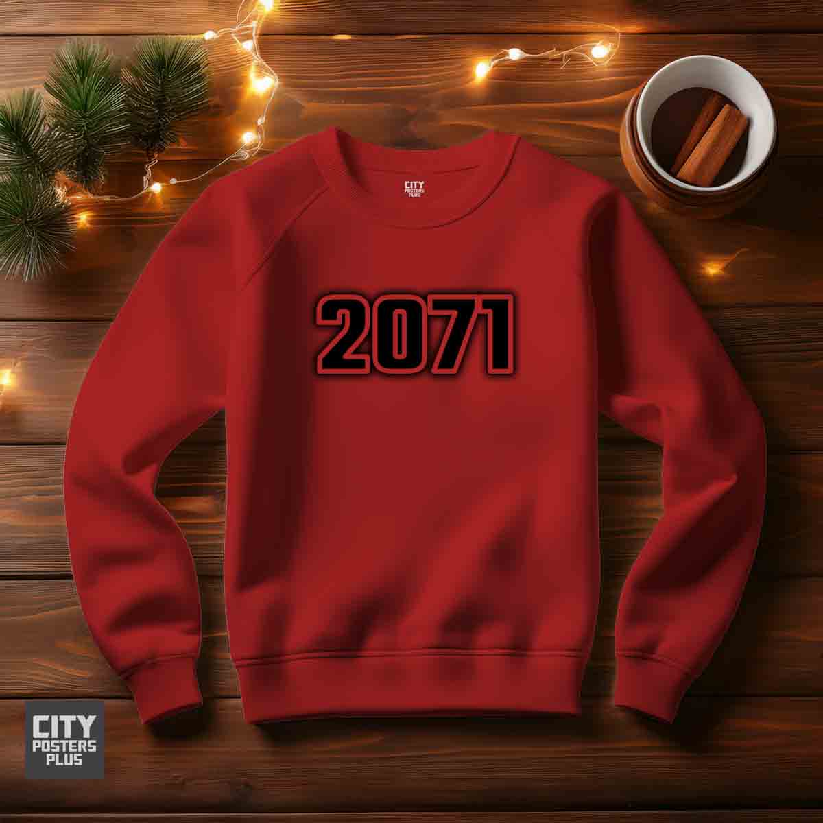 2071 Year Men Unisex Sweatshirt (Red)