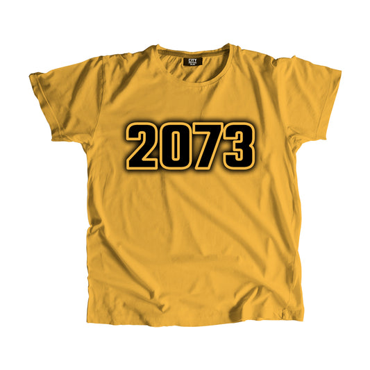 2073 Year Men Unisex T-Shirt (Golden Yellow)