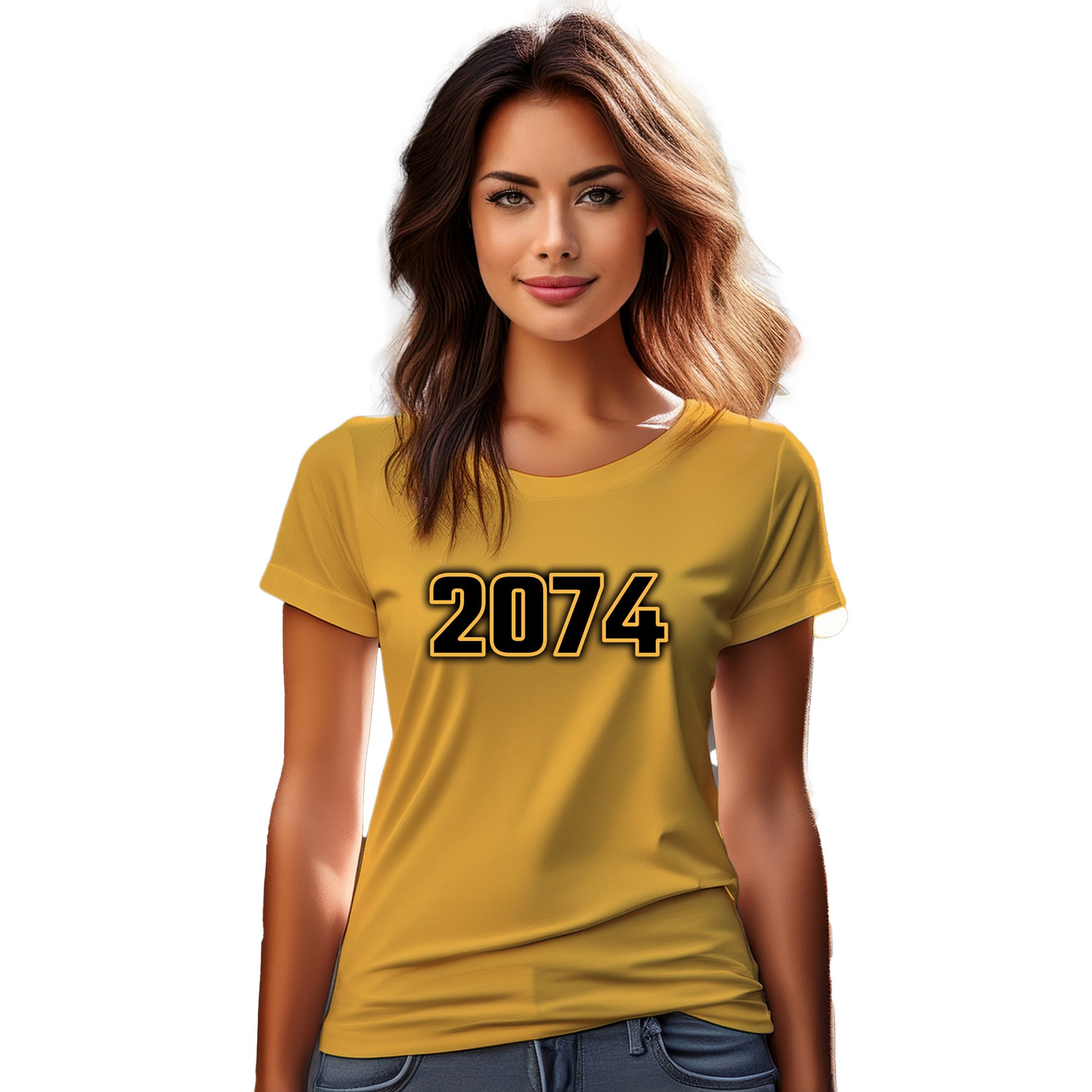 2074 Year Women T-Shirt (Golden Yellow)