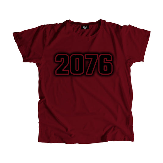 2076 Year Men Unisex T-Shirt (Maroon)
