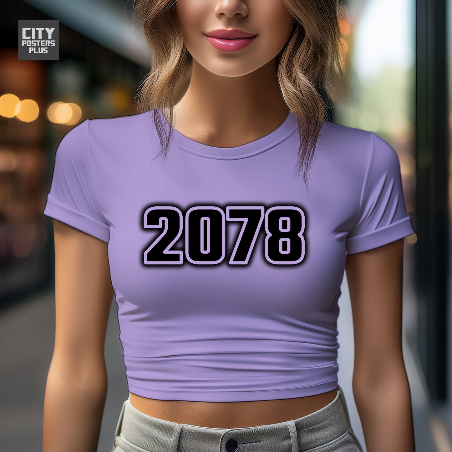 2078 Year Women Crop Top (Iris Lavender)