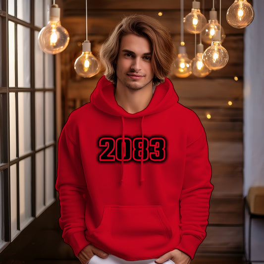 2083 Year Men Unisex Hoodie (Red)