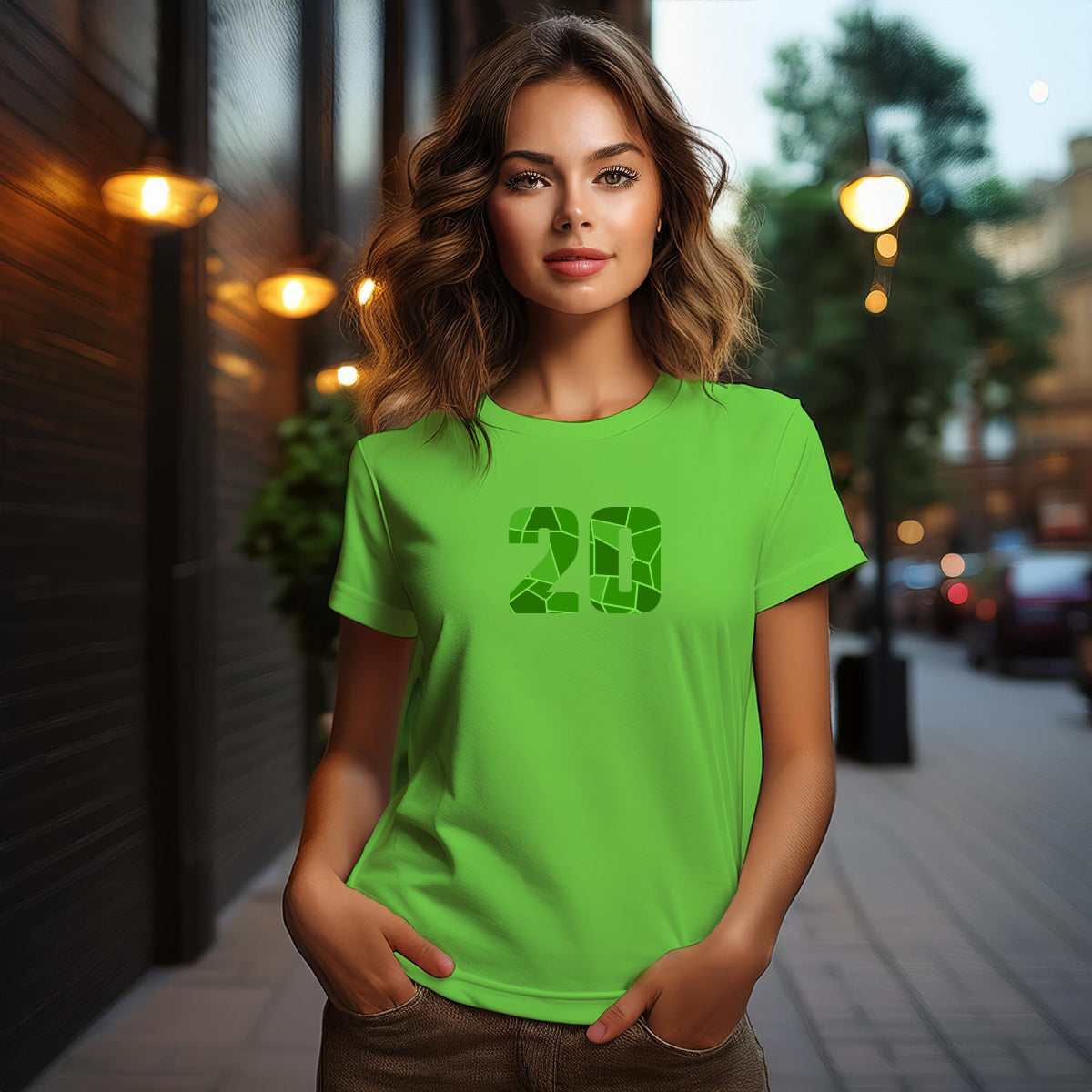20 Number Women T-Shirt (Liril Green)