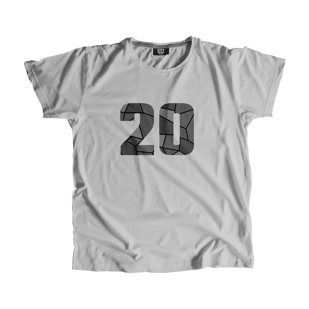 20 Number Men Unisex T-Shirt (Melange Grey)