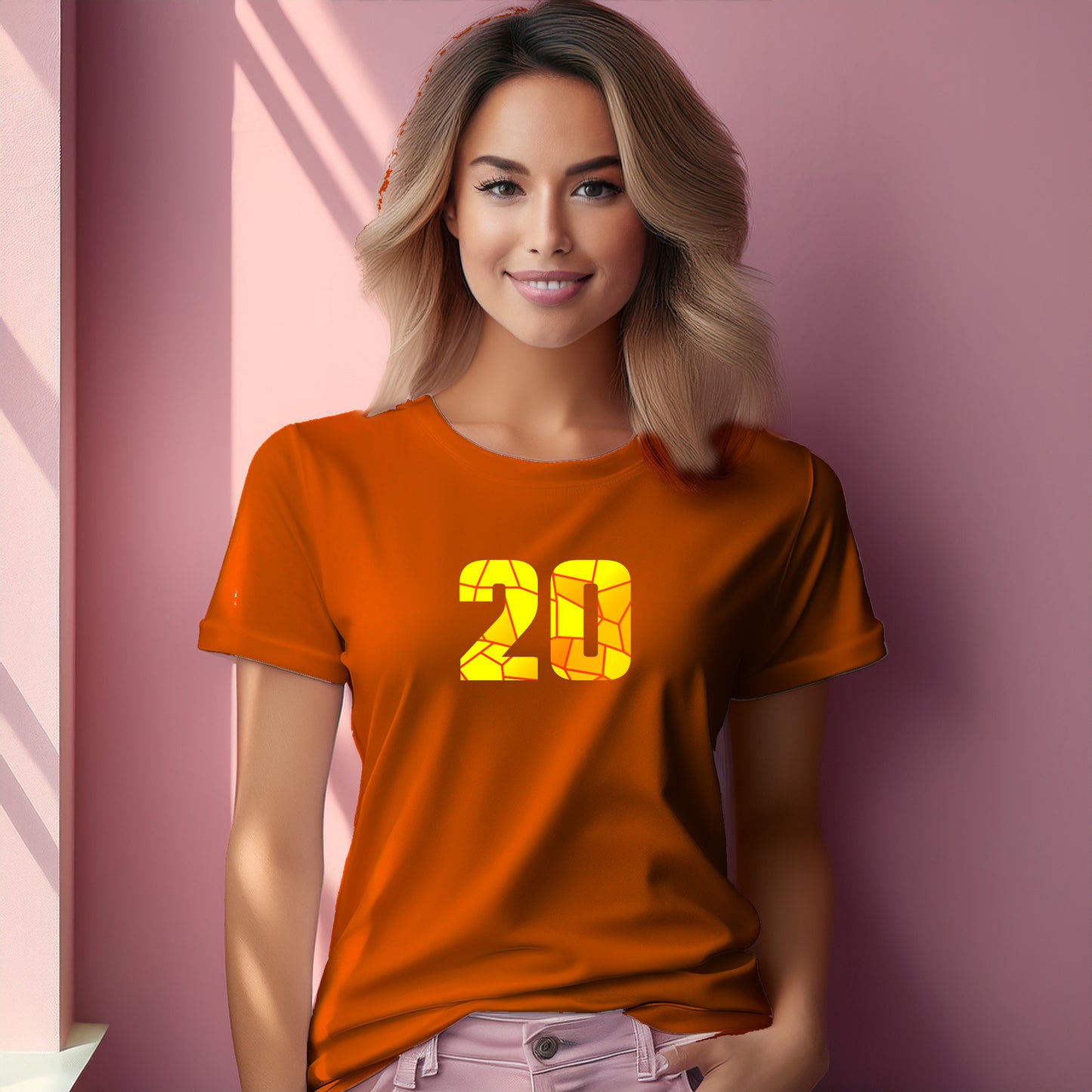 20 Number Women T-Shirt (Orange)