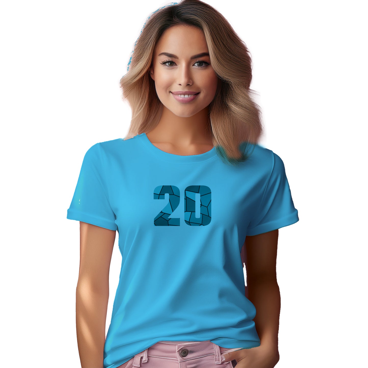 20 Number Women T-Shirt (Sky Blue)