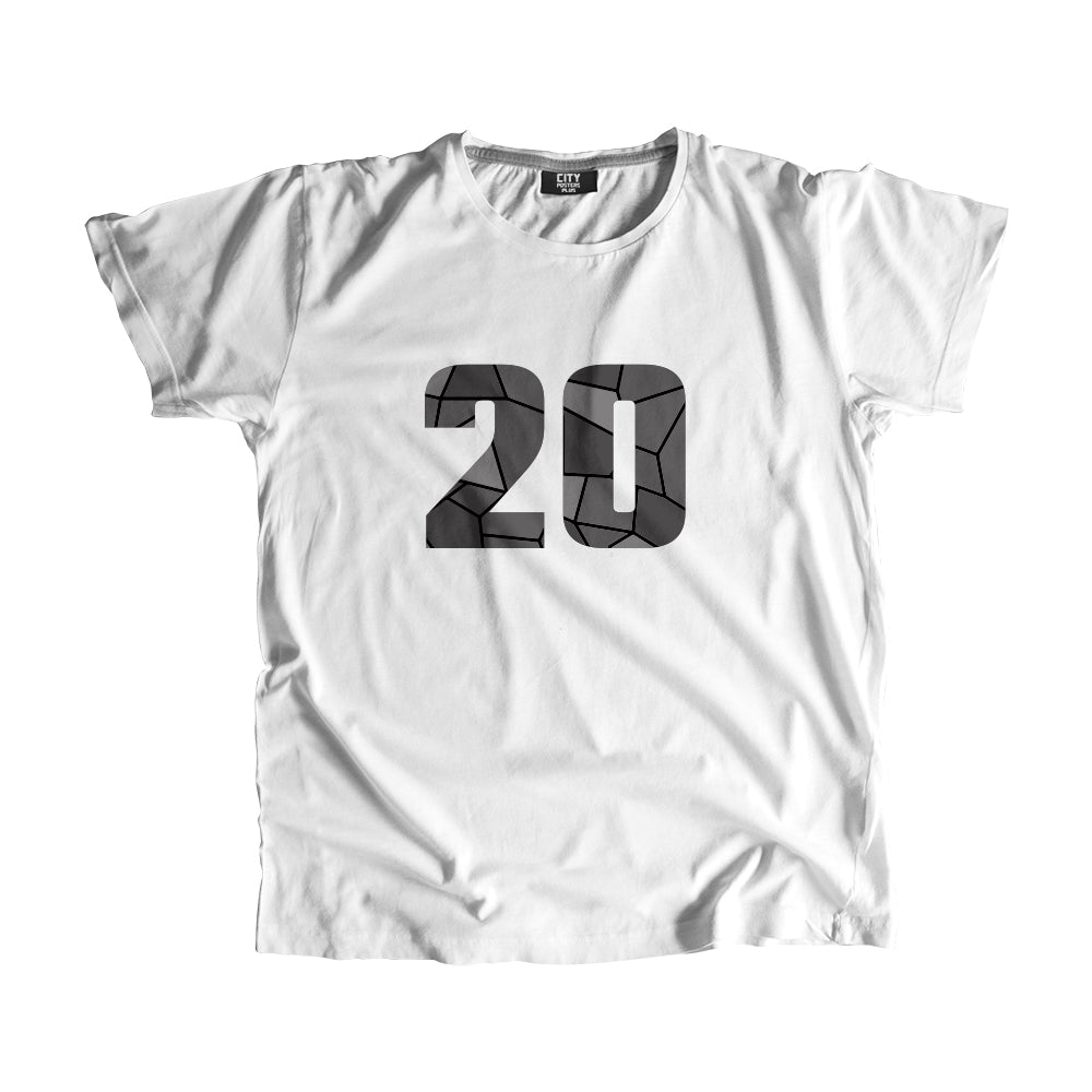 20 Number Men Unisex T-Shirt (White)