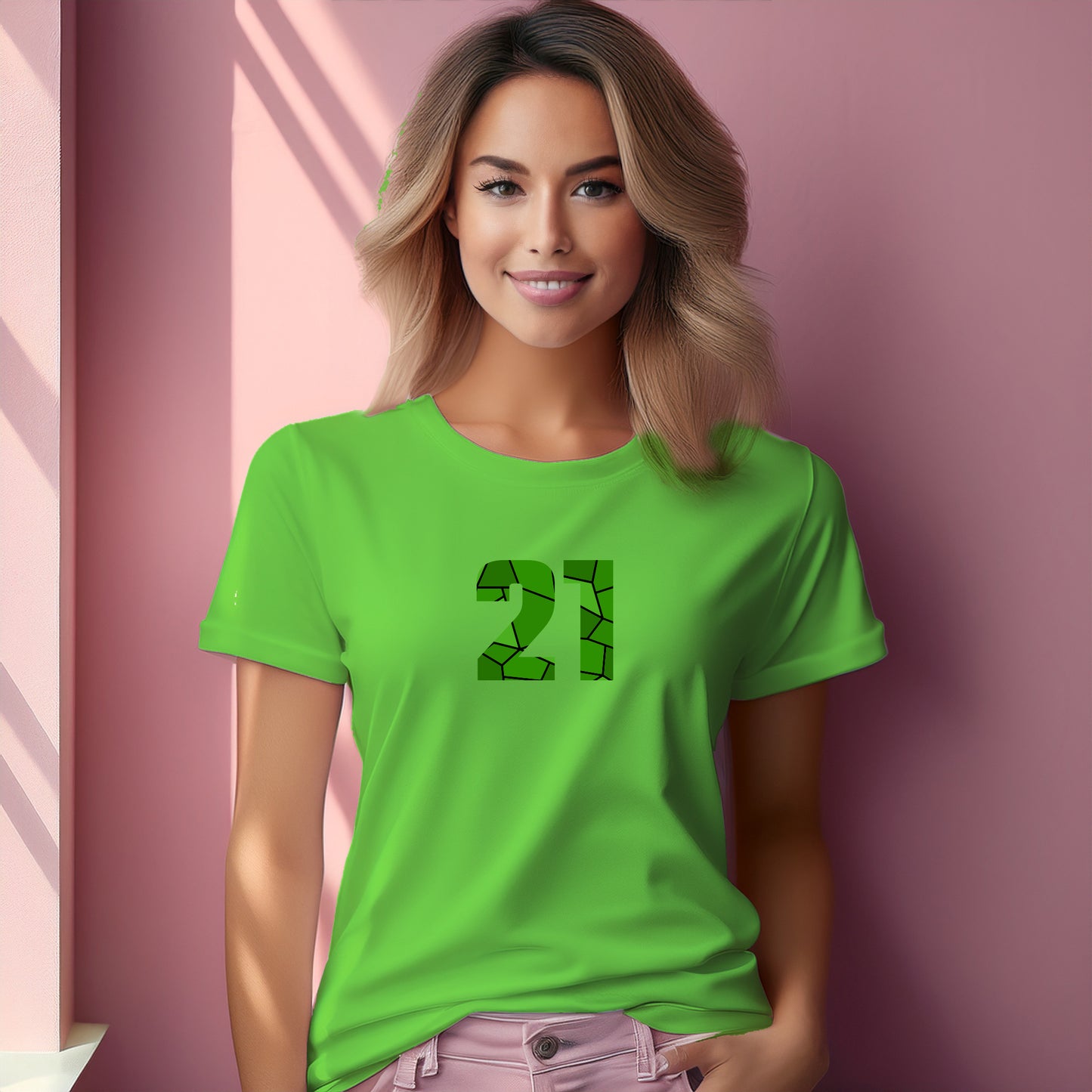 21 Number Women T-Shirt (Liril Green)