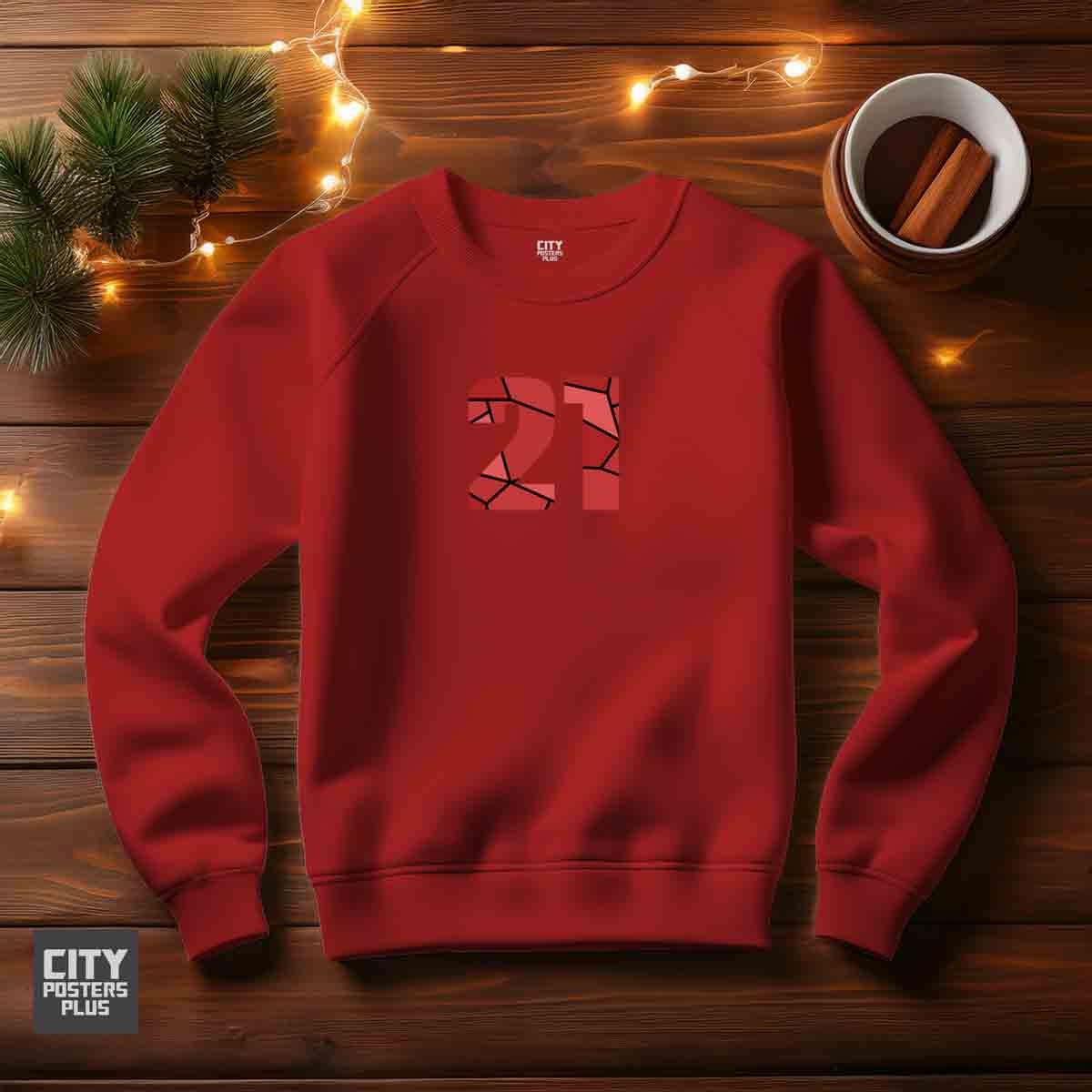 21 Number Unisex Sweatshirt (Red)