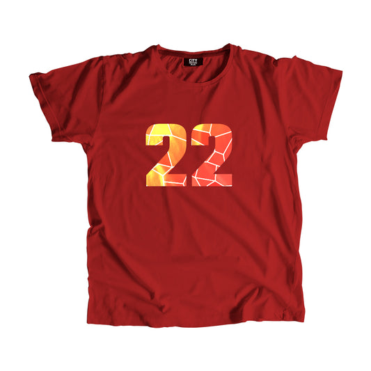 22 Number Men Unisex T-Shirt (Red)