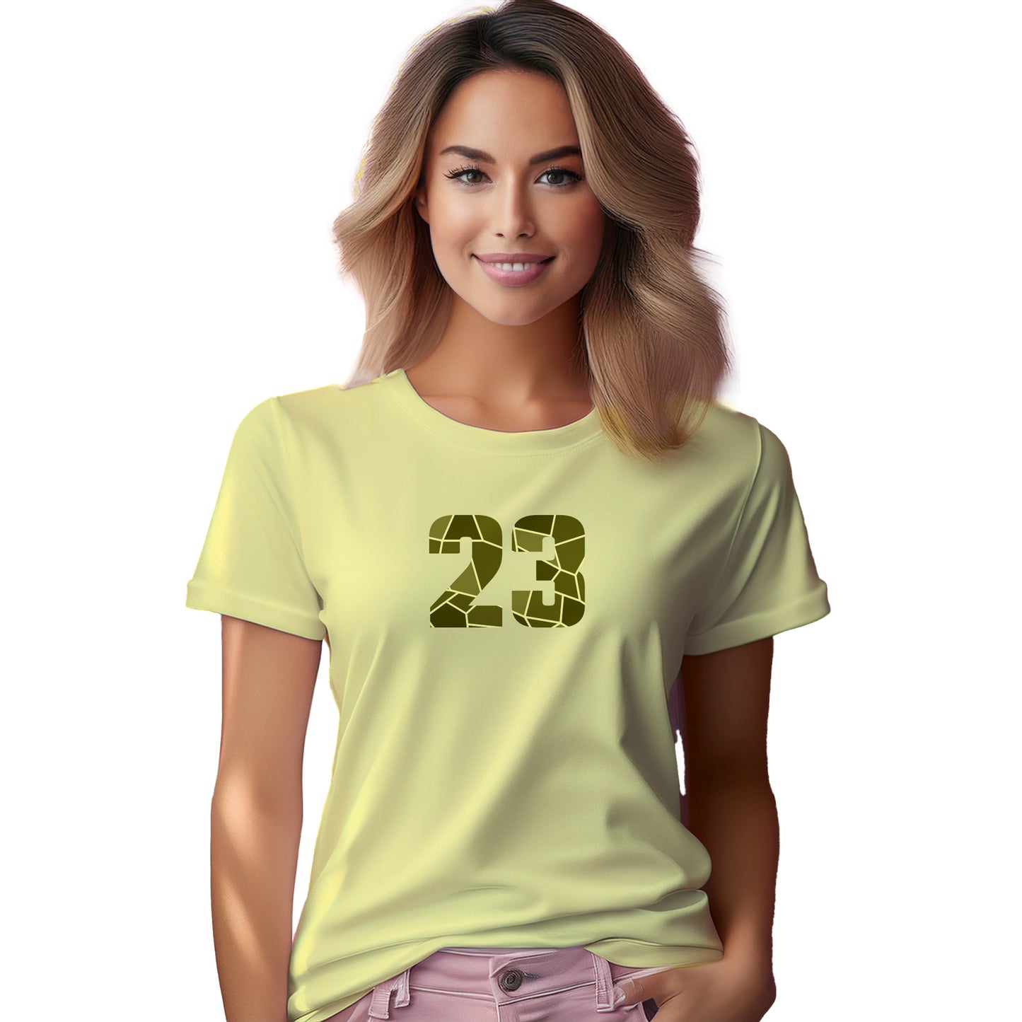 23 Number Women T-Shirt (Butter Yellow)