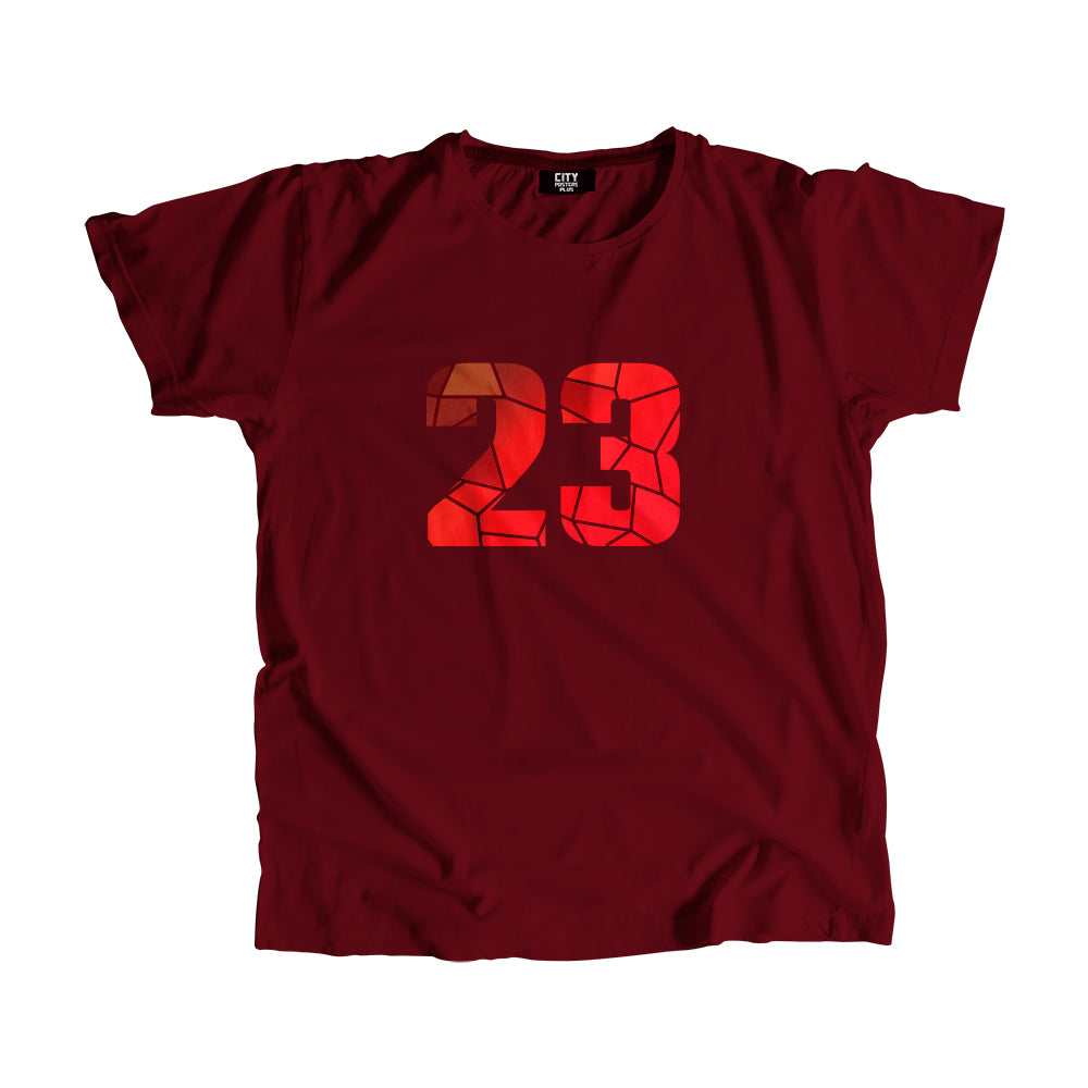 23 Number Men Unisex T-Shirt (Maroon)